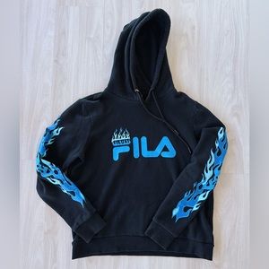 Limited Edition Disney x Fila Collab Hoodie Urban Outfitters Black Sweatshirt